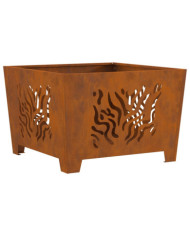 Braise de vieXL Carré 60x60x40 cm en Acier Résistant aux Intempéries | Mobilier & Déco