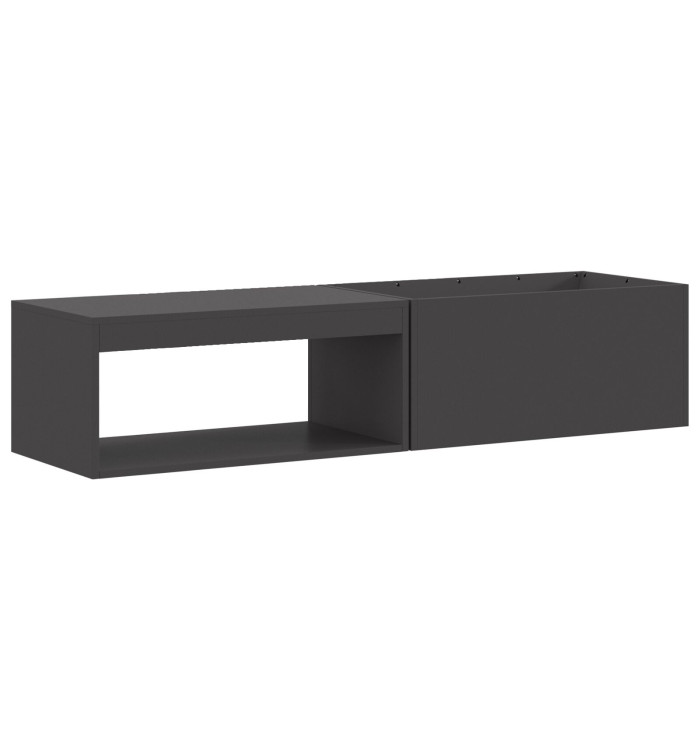 brasero avec rangement pour bûches Noir 160x45x35 cm Acier | Mobilier & Déco