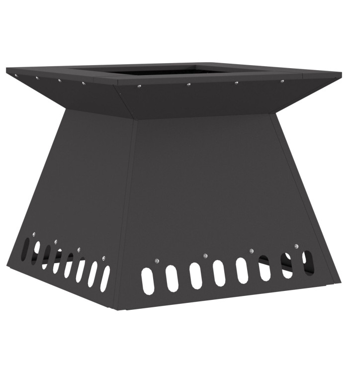 Foyer Noir 48x48x40 cm Acier | Mobilier & Déco