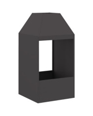 brasero noir 50x50x100 cm en acier | Mobilier & Déco
