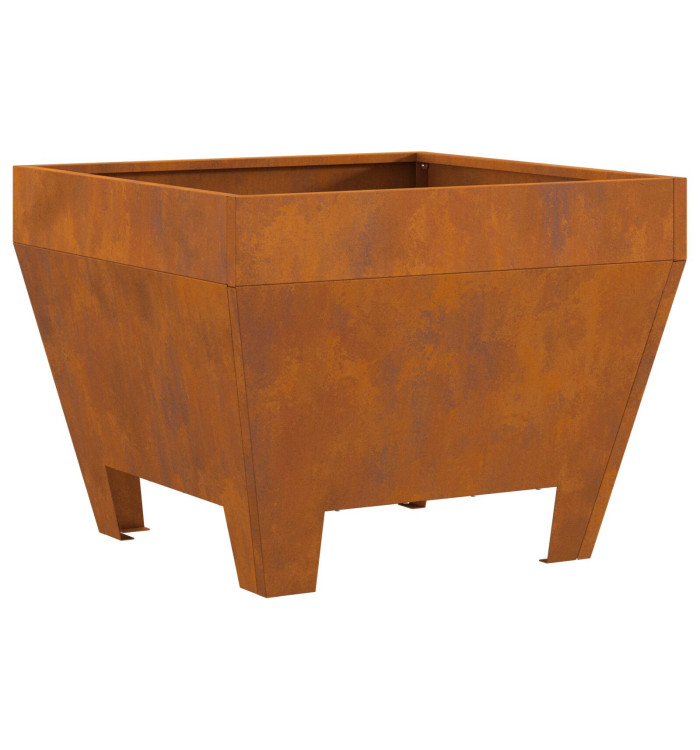 Braise de feu Carré 50x50x30 cm en acier anti-intempéries | Mobilier & Déco