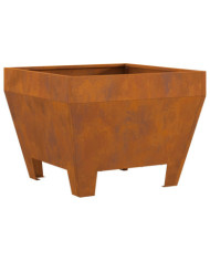 Braise de feu Carré 50x50x30 cm en acier anti-intempéries | Mobilier & Déco