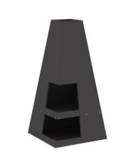 Foyer avec rangement pour bûches Noir 50x50x100 cm Acier | Mobilier & Déco