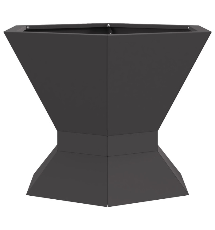 Foyer Hexagonal Noir 50x50x40 cm Acier | Mobilier & Déco