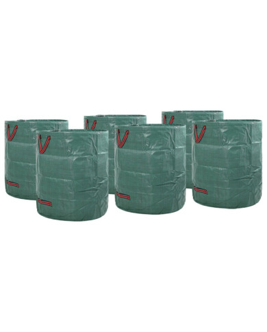 Sacs à déchets de jardin avec poignées 12 pcs pliables ronds verts 272 L | Mobilier & Déco