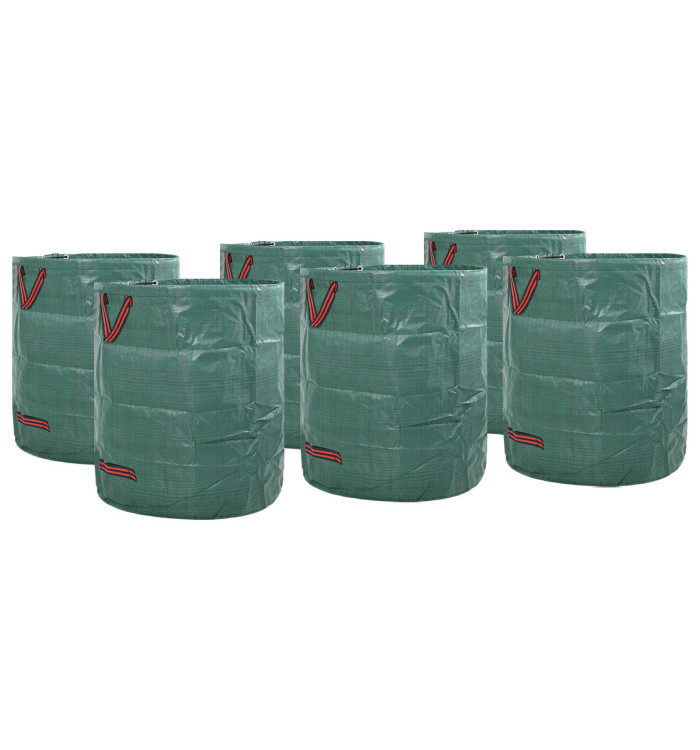 Sacs à déchets de jardin avec poignées 12 pcs pliables ronds verts 272 L | Mobilier & Déco
