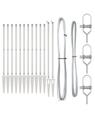Posts de clôture avec pointe 13 pcs Ø32 mm 140 cm Acier galvanisé | Mobilier & Déco