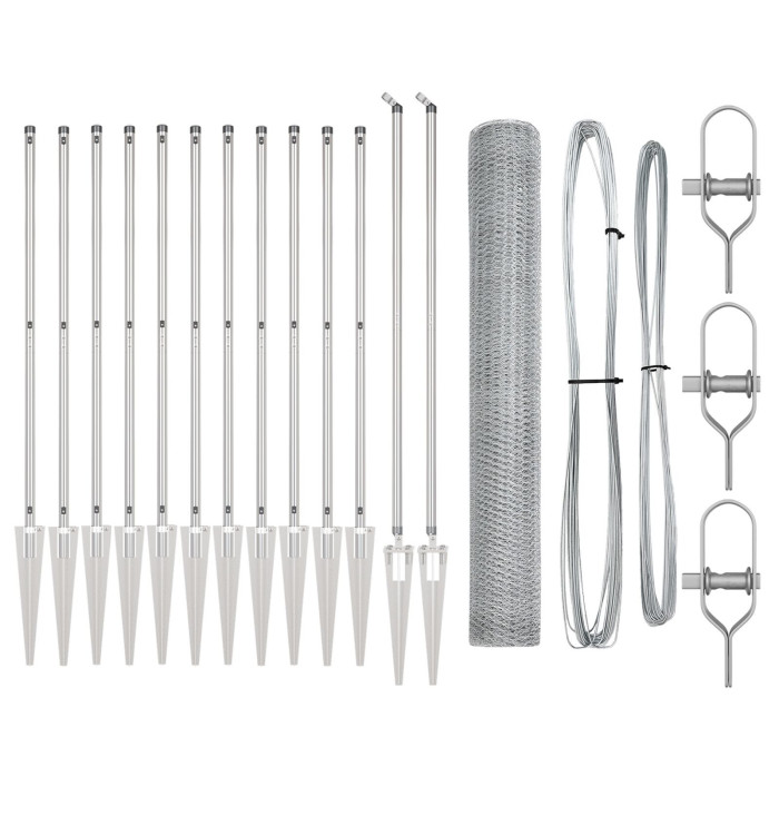 Kit de Clôture 2 pièces Acier galvanisé 25 mètres Durable | Mobilier & Déco