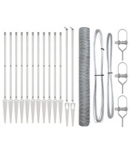 Ensemble de Clôture 2 Poteaux Acier Galvanisé | Mobilier & Déco