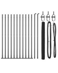 Set de clôture Lot de 2 Gris Acier 25 x 1,5 m Durable | Mobilier & Déco