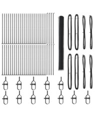 Clôture Hexagonale Grise 1,4x100 m Acier, Poteaux de Clôture avec Plaques de Base 13 pcs Ø32mm 78,5cm Acier Galvanisé | Mobili