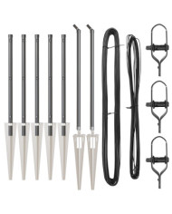 Poteaux de clôture avec pique 7 pcs Ø32 mm 100 cm en acier galvanisé | Mobilier & Déco