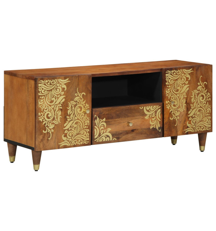 Meuble TV 105x33x46 cm en bois de manguier massif | Mobilier & Déco