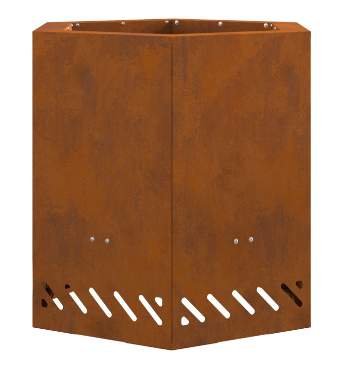 Foyer sans fumée Hexagonal 48x48x51 cm Acier résistant aux intempéries | Mobilier & Déco