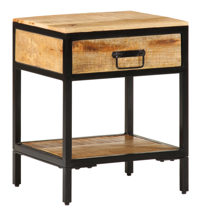 Cabinet de chevet 40x35x50 cm Bois massif de manguier brut | Mobilier & Déco