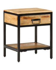 Cabinet de chevet 40x35x50 cm Bois massif de manguier brut | Mobilier & Déco