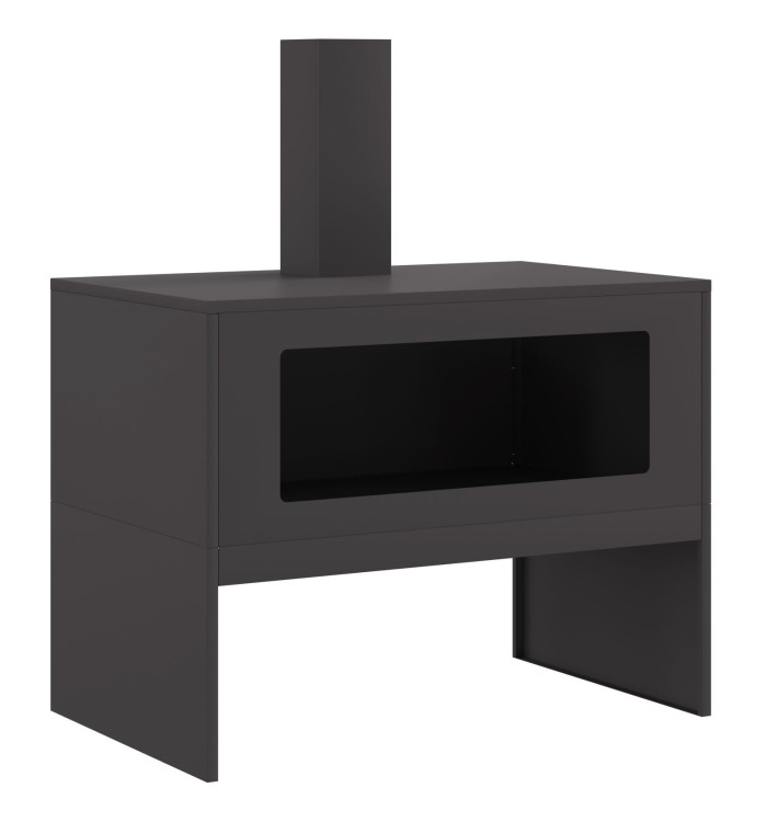 Foyer avec cheminée Noir 80x50x96 cm Acier | Mobilier & Déco