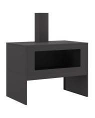 Foyer avec cheminée Noir 80x50x96 cm Acier | Mobilier & Déco