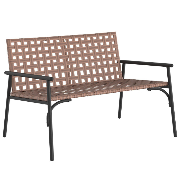 Banc de jardin Noir 113x79x75 cm en poly rattan | Mobilier & Déco