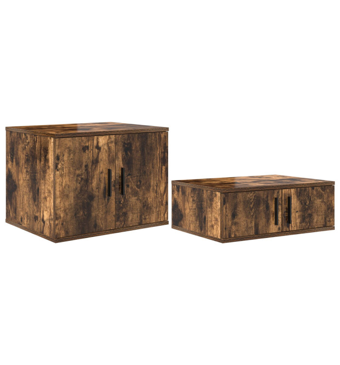 Meuble de rangement en chêne fumé 118x41x40 cm en bois reconstitué | Mobilier & Déco
