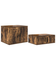 Meuble de rangement en chêne fumé 118x41x40 cm en bois reconstitué | Mobilier & Déco