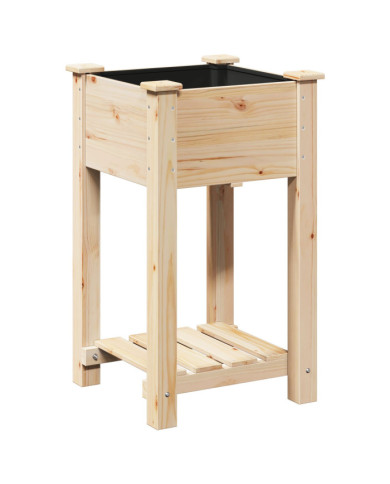 Jardinière avec étagère 45x45x76 cm en bois massif de sapin | Mobilier & Déco