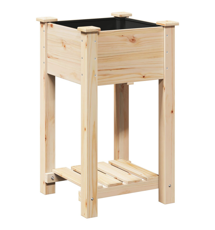 Jardinière avec étagère 45x45x76 cm en bois massif de sapin | Mobilier & Déco