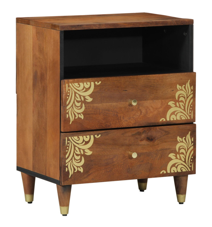 Table de chevet 50x33x60 cm en bois solide de mangue | Mobilier & Déco