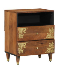 Table de chevet 50x33x60 cm en bois solide de mangue | Mobilier & Déco