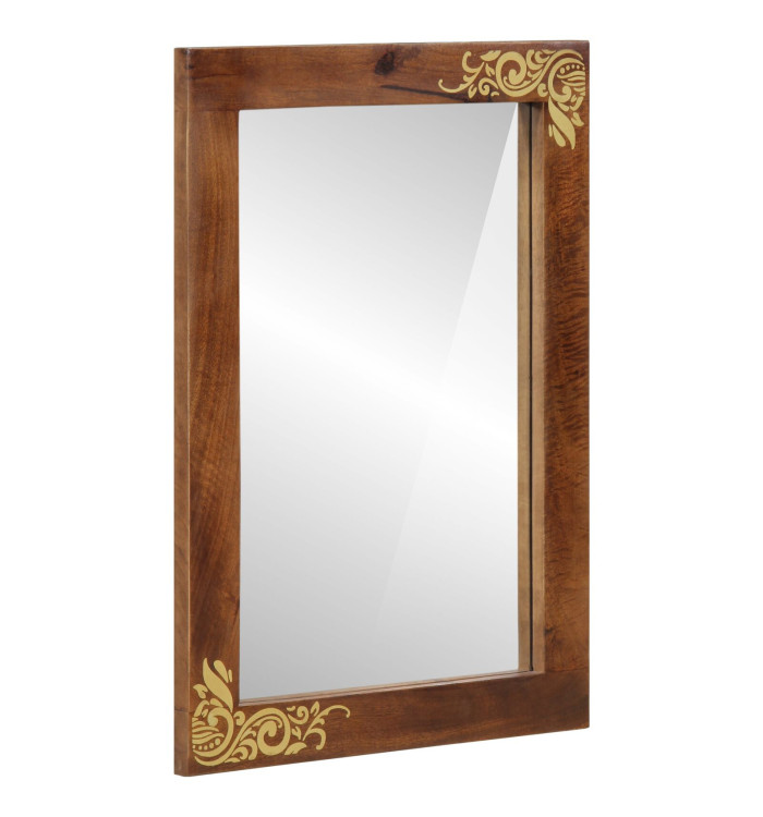 Miroir de salle de bain 50x70x3 cm en bois massif de mangue | Mobilier & Déco