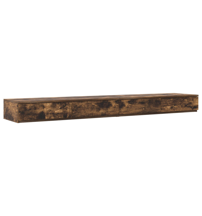 Tiroirs de lit Chêne fumé 200x36,5x16,5 cm Bois technique | Mobilier & Déco