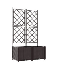 Jardinière avec treillis 2 pcs Marron 80x40x143 cm | Mobilier & Déco