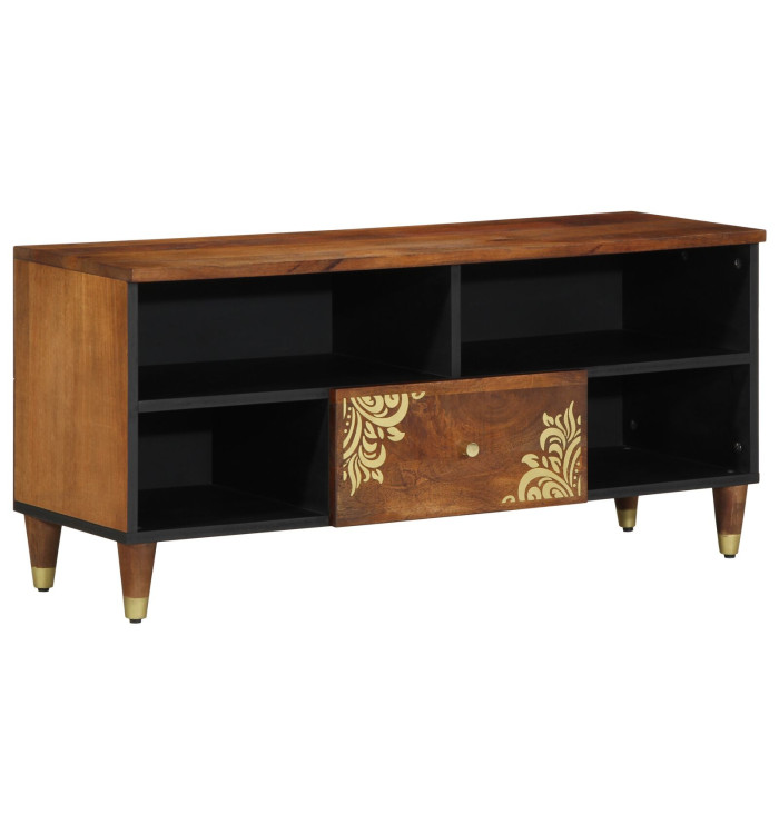 Meuble TV 100x33x46 cm en bois massif de manguier | Mobilier & Déco