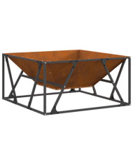 foyer Carré 80x80x40 cm en acier résistant aux intempéries | Mobilier & Déco