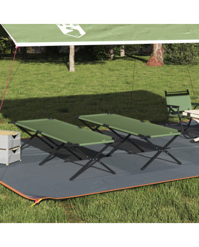Lits de soleil pliants 2 pcs avec sac de transport Jaune Amy Tissu Oxford 600D | Mobilier & Déco