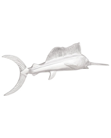 Poisson Épée Murale Argent 91x8x26 cm Aluminium | Mobilier & Déco