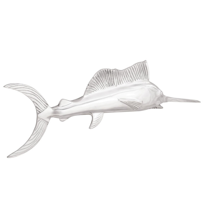 Poisson Épée Murale Argent 91x8x26 cm Aluminium | Mobilier & Déco