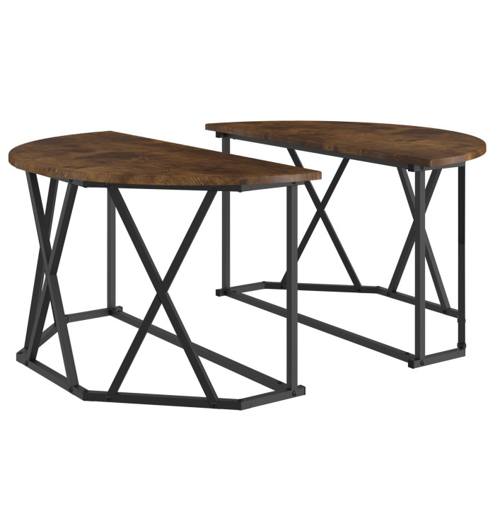 Table basse en chêne fumé 80x80x42 cm en bois d'ingénierie | Mobilier & Déco