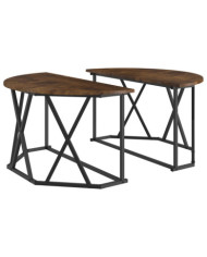 Table basse en chêne fumé 80x80x42 cm en bois d'ingénierie | Mobilier & Déco