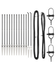 Piquets de clôture avec pointe 13 pcs Ø32 mm 160 cm Acier galvanisé | Mobilier & Déco