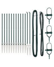Poteaux de clôture avec pointe 13 pcs Ø32 mm 180 cm Acier galvanisé | Mobilier & Déco