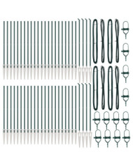 Poteaux de clôture avec picots 52 pcs Ø32 mm 180 cm en acier galvanisé | Mobilier & Déco
