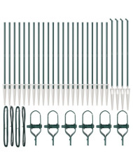 poteaux de clôture avec pointe 26 pcs Ø32 mm 170 cm en acier galvanisé | Mobilier & Déco