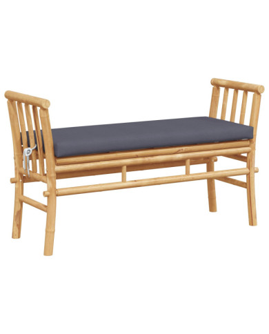 Banc de jardin  avec coussin en bambou de 110 cm | Mobilier & Déco