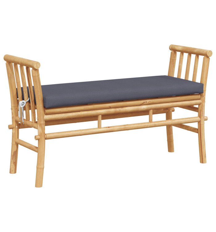 Banc de jardin avec coussin en bambou de 110 cm | Mobilier & Déco