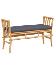 Banc de jardin avec coussin en bambou de 110 cm | Mobilier & Déco