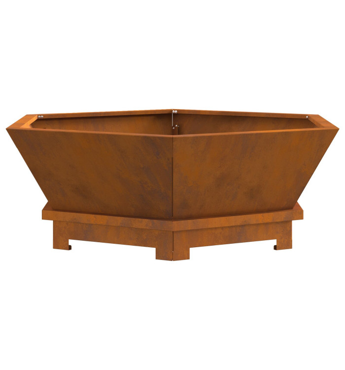 Foyer Hexagonal 75x75x28 cm Acier Weathering | Mobilier & Déco