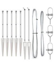 poteaux de clôture avec pointe 7 pcs Ø32 mm 80 cm en acier galvanisé | Mobilier & Déco