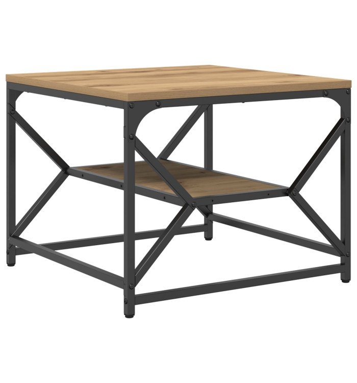 Table basse avec étagère en chêne, 51x50x40 cm, en bois d'ingénierie | Mobilier & Déco