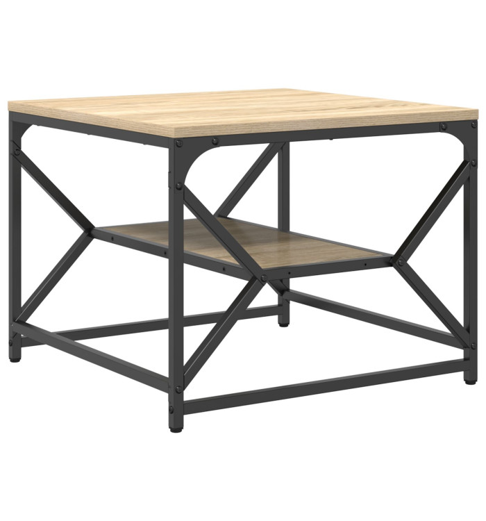 Table basse avec étagère en chêne de Sonoma – 51 x 50 x 40 cm – Fabriquée en bois d'ingénierie | Mobilier & Déco